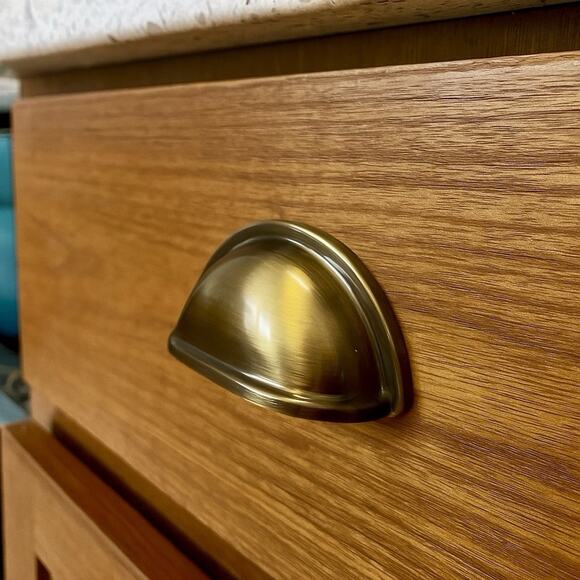 NEW Brushed Oil-Rubbed Bronze Cup Cabinet Hardware Handle QUALITY No Screws - Picture 1 of 4